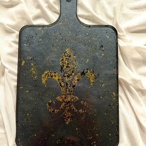 Handmade Fleur-de-lis resin board.